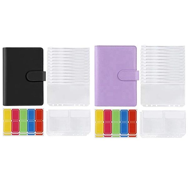 gift wrap 2set 14 binder bags a6 with leather cover, 6 rings budget cash envelope,black & purple
gift wrap 2set 14 binder bags a6 with leather cover, 6 rings budget cash envelope,black & purple