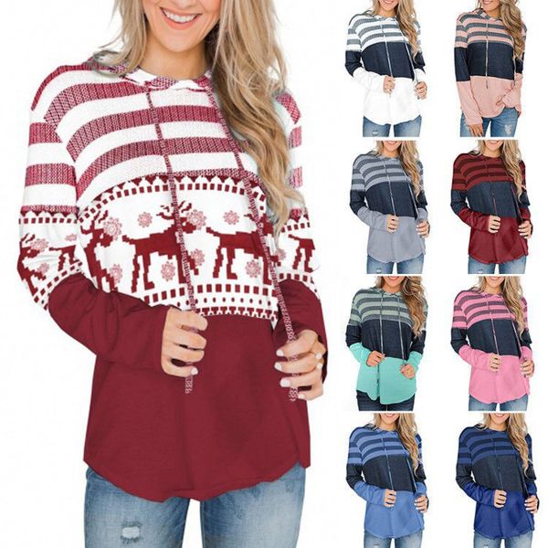 christmas hoodie women's 2021 autumn winter new striped reindeer print pullover sweatshirt, Blue;black
christmas hoodie women's 2021 autumn winter new striped reindeer print pullover sweatshirt, Blue;black