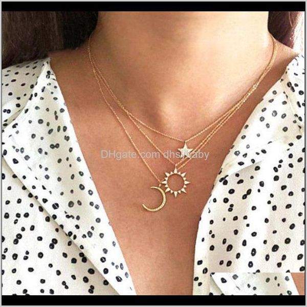 necklaces & pendants drop delivery 2021 women bohemian creative hollow sun star moon style pendant necklace retro simple multi-layer clavicl, Silver
necklaces & pendants drop delivery 2021 women bohemian creative hollow sun star moon style pendant necklace retro simple multi-layer clavicl, Silver