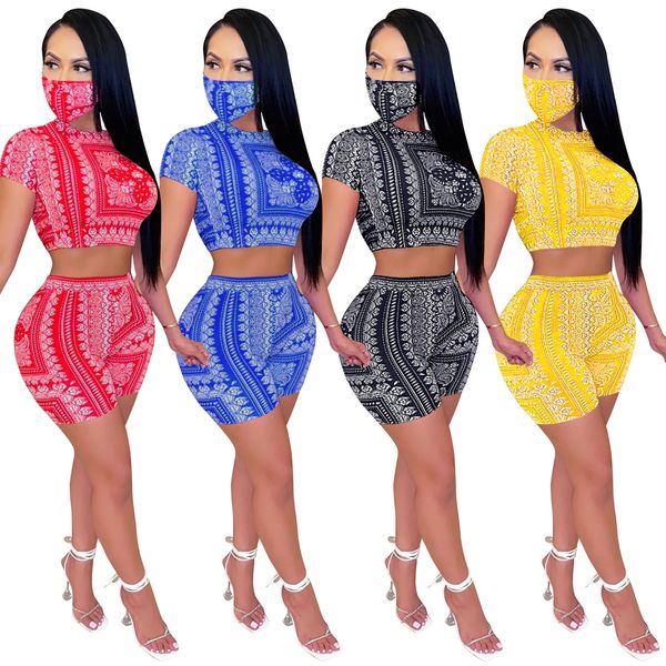 tracksuits women skinny 2 piece sweatsuit summer clothes bandanna print short sleeve slim crop + bodycon shorts vintage with mask, Gray
tracksuits women skinny 2 piece sweatsuit summer clothes bandanna print short sleeve slim crop + bodycon shorts vintage with mask, Gray