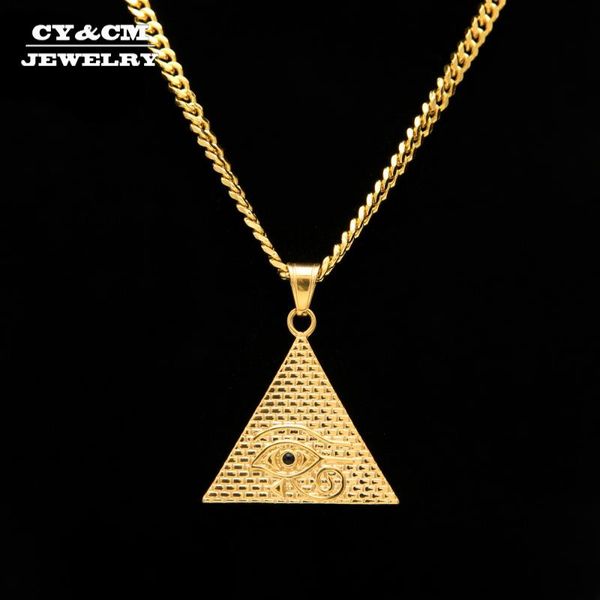 pendant necklaces cy&cm men ancient egyptian pyramid eye of horus gold necklace hip hop stainless steel illuminati punk jewelry, Silver
pendant necklaces cy&cm men ancient egyptian pyramid eye of horus gold necklace hip hop stainless steel illuminati punk jewelry, Silver