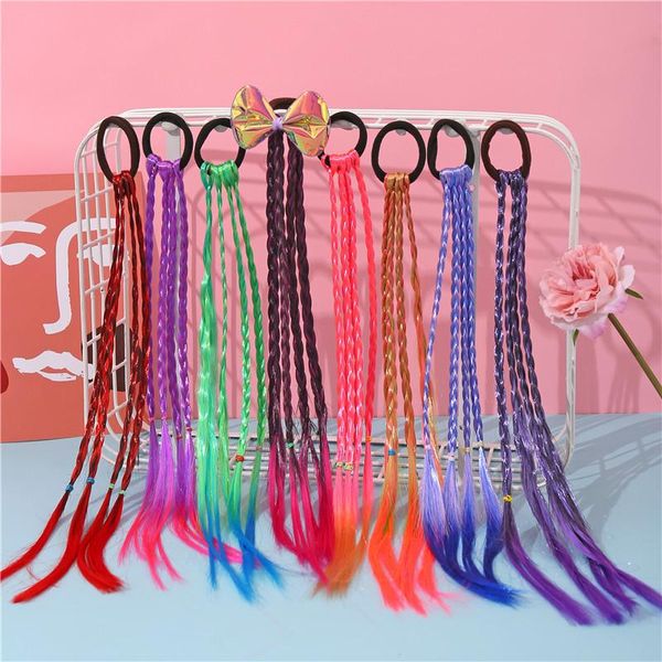 children girls wig braid hair rubber bands ties elastic hairbands scrunchies twist headdress accessories, Slivery;white
children girls wig braid hair rubber bands ties elastic hairbands scrunchies twist headdress accessories, Slivery;white