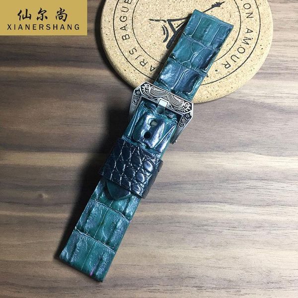 watch bands crocodile back bone skin band art pin buckle strap custom alligator watchbands 20mm 22mm 24mm genuine leather belt 19, Black;brown 
watch bands crocodile back bone skin band art pin buckle strap custom alligator watchbands 20mm 22mm 24mm genuine leather belt 19, Black;brown
