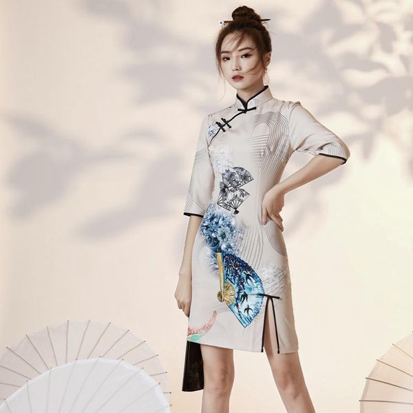 plus size 3xl traditional style lady straight chinese dresses print sweet fan cotton qipao skirt stage show short cheongsam ethnic clothing, Red
plus size 3xl traditional style lady straight chinese dresses print sweet fan cotton qipao skirt stage show short cheongsam ethnic clothing, Red