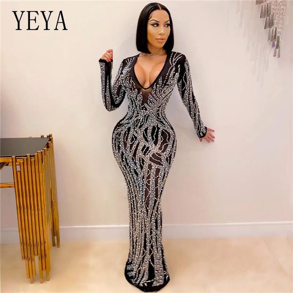 casual dresses yeya shiny rhinestones maxi dress sheer mesh party diamond long sleeve back split see through night club vestidos, Black;gray
casual dresses yeya shiny rhinestones maxi dress sheer mesh party diamond long sleeve back split see through night club vestidos, Black;gray