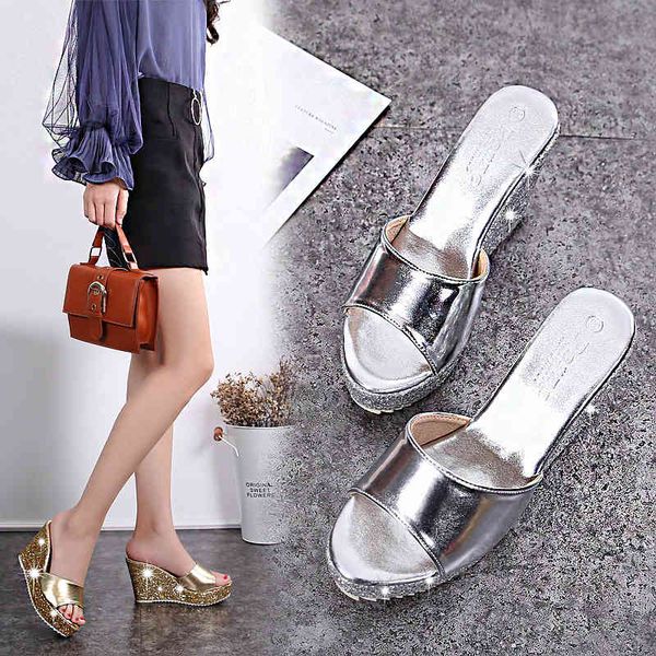 sandals summer new platform wedge for women's with sequins fish mouth word slippers gjiw, Black
sandals summer new platform wedge for women's with sequins fish mouth word slippers gjiw, Black