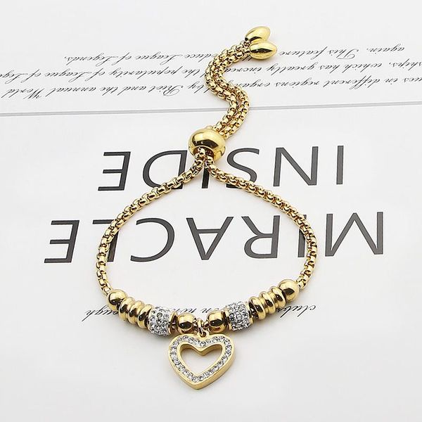 charm bracelets style adjustable size heart zircon bracelet snake chain stainless steel women wedding jewelry memorial gift, Golden;silver
charm bracelets style adjustable size heart zircon bracelet snake chain stainless steel women wedding jewelry memorial gift, Golden;silver