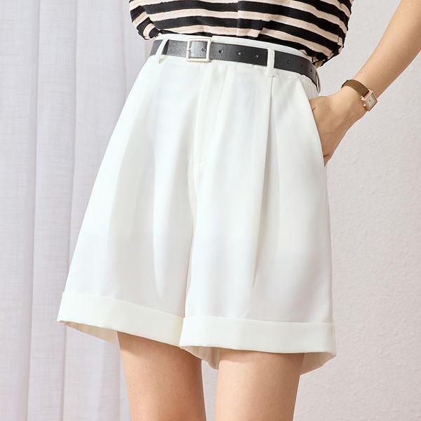 women's shorts jones wig white suit summer leisure straight loose wide leg high waist slim a-line, White;black
women's shorts jones wig white suit summer leisure straight loose wide leg high waist slim a-line, White;black
