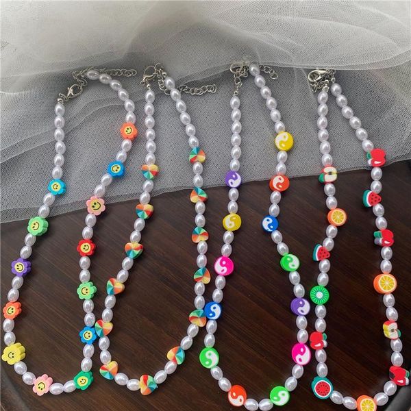 chokers bohemian simulated pearl choker necklace for women polymer clay flower heart beaded short necklaces fashion jewelry accessories, Golden;silver
chokers bohemian simulated pearl choker necklace for women polymer clay flower heart beaded short necklaces fashion jewelry accessories, Golden;silver