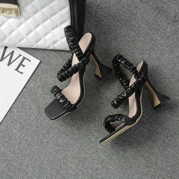 women sandals square peep toe pleated black white super high heel front rear strap summer new comfortable beautiful shoes
women sandals square peep toe pleated black white super high heel front rear strap summer new comfortable beautiful shoes