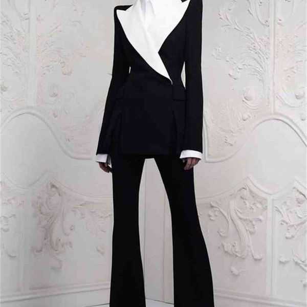 women's two piece pants pieces black womem suits with big white lapel female work blazer business ladies (jacket+) vggk
women's two piece pants pieces black womem suits with big white lapel female work blazer business ladies (jacket+) vggk