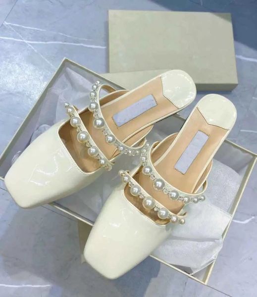 brands designer amaya flats bridal dress sandals luxury women slippers square toe pearls straps lady pumps party wedding eu34-43, Black
brands designer amaya flats bridal dress sandals luxury women slippers square toe pearls straps lady pumps party wedding eu34-43, Black