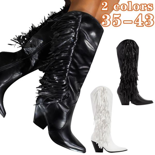 boots 2021 women's fashion thick heel leather ladies solid color pointed low knee high female knight #4, Black
boots 2021 women's fashion thick heel leather ladies solid color pointed low knee high female knight #4, Black