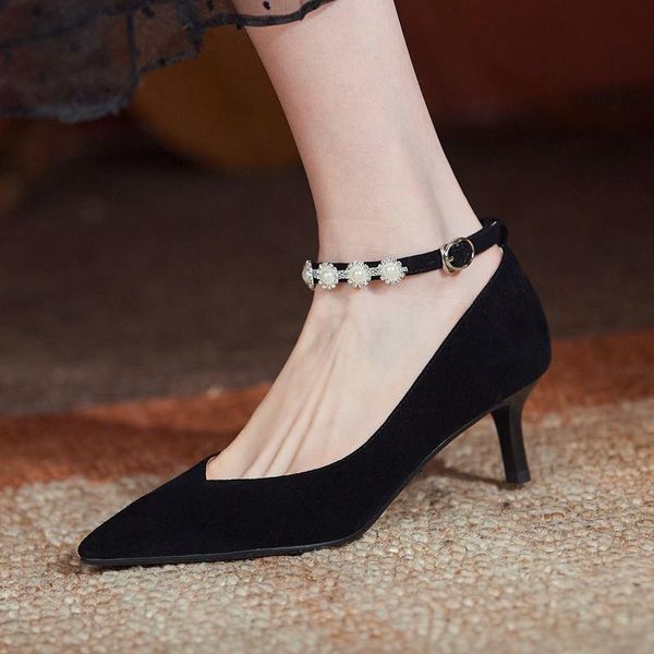 thin heel pointed toe soft sheepskin suede genuine leather women heels shoes girls high spring fashion dress, Black
thin heel pointed toe soft sheepskin suede genuine leather women heels shoes girls high spring fashion dress, Black