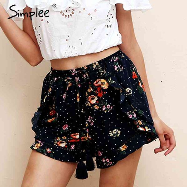 ruffle tassel mini women floral print beach summer female streetwear elastic hight waist shorts 210414, White;black
ruffle tassel mini women floral print beach summer female streetwear elastic hight waist shorts 210414, White;black