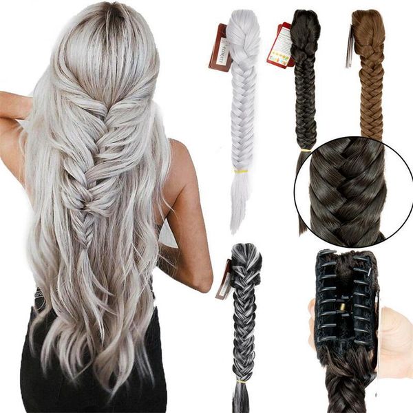 synthetic wigs 1pcs long fishtail braid ponytail clip in plait hairpieces with a jaw/claw, Black
synthetic wigs 1pcs long fishtail braid ponytail clip in plait hairpieces with a jaw/claw, Black