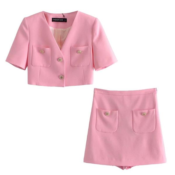 women's tracksuits 2021 women two piece set cropped blazer & shorts skort high-waist chic outfit sets summer ensemble femme, Gray
women's tracksuits 2021 women two piece set cropped blazer & shorts skort high-waist chic outfit sets summer ensemble femme, Gray