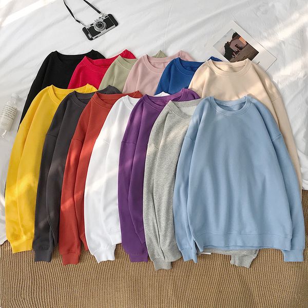 solid color round neck pullover sweater hong kong style loose -5xl large size couple suit, White;black
solid color round neck pullover sweater hong kong style loose -5xl large size couple suit, White;black