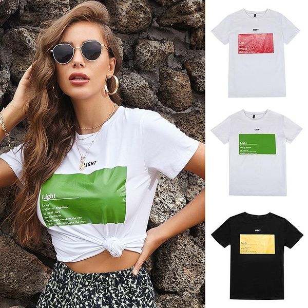 women's t-shirt 2021 summer tees letter printed loose cotton female short sleeve casual o-neck pullover shirt, White
women's t-shirt 2021 summer tees letter printed loose cotton female short sleeve casual o-neck pullover shirt, White