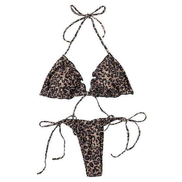 women's swimwear micro leopard print bikini set halter ruched high waist swimsuit push up drawstrings bathing suit bañador mujer a50, White;black
women's swimwear micro leopard print bikini set halter ruched high waist swimsuit push up drawstrings bathing suit bañador mujer a50, White;black