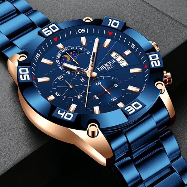 wristwatches nibosi sport men's clock stainless steel watch chronograph quartz men drop relogio masculino, Slivery;brown
wristwatches nibosi sport men's clock stainless steel watch chronograph quartz men drop relogio masculino, Slivery;brown