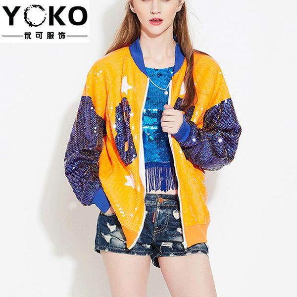women's jackets yoko letter long-sleeved streetwear zipper sequined short coat spring and summer hip-hop performance clothing female ja, Black;brown
women's jackets yoko letter long-sleeved streetwear zipper sequined short coat spring and summer hip-hop performance clothing female ja, Black;brown