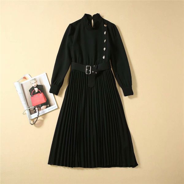 dress autumn elegant runway designer of the plissate women in occasional from dressed women's, Black;gray
dress autumn elegant runway designer of the plissate women in occasional from dressed women's, Black;gray