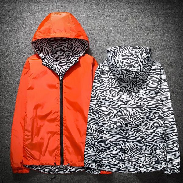 men jacket couple reversible stripe windbreaker loose short thin hooded coat female spring and autumn korean student uniform men's jack, Black;brown
men jacket couple reversible stripe windbreaker loose short thin hooded coat female spring and autumn korean student uniform men's jack, Black;brown