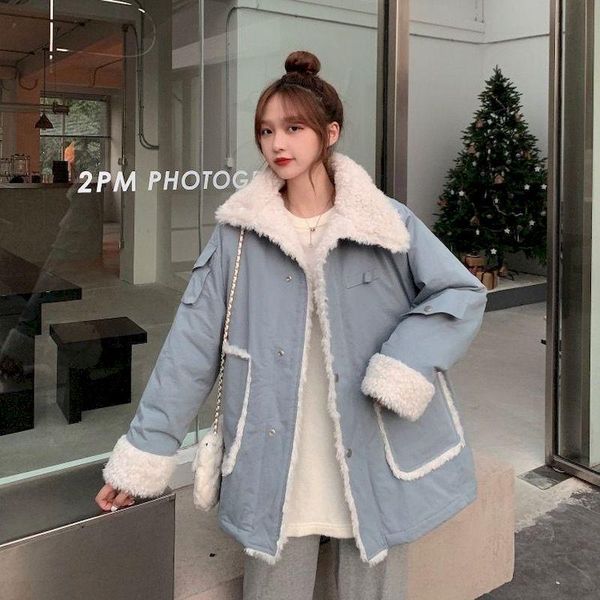 autumn winter jacket retro student hong kong style imitation lamb wool coat fashion women clothing oversize clothes women's jackets, Black;brown
autumn winter jacket retro student hong kong style imitation lamb wool coat fashion women clothing oversize clothes women's jackets, Black;brown