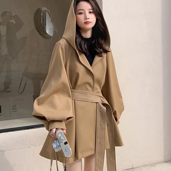 women's trench coats coreano solto com capuz manto mulher outono nova cáqui trench coat feminino vintage único breasted jaqueta co, Tan;black
women's trench coats coreano solto com capuz manto mulher outono nova cáqui trench coat feminino vintage único breasted jaqueta co, Tan;black