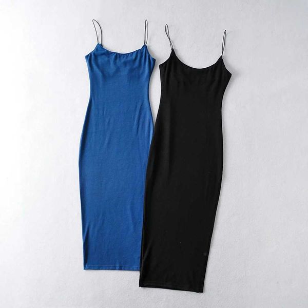 fashion solid sheath elastic slim spaghetti strap side split casual summer dresses women 210615, Black;gray
fashion solid sheath elastic slim spaghetti strap side split casual summer dresses women 210615, Black;gray