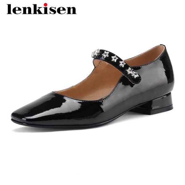 dress shoes lenkisen gladiator cow patent leather three colors all-match square toe low heel slip on dating women pumps l03, Black
dress shoes lenkisen gladiator cow patent leather three colors all-match square toe low heel slip on dating women pumps l03, Black