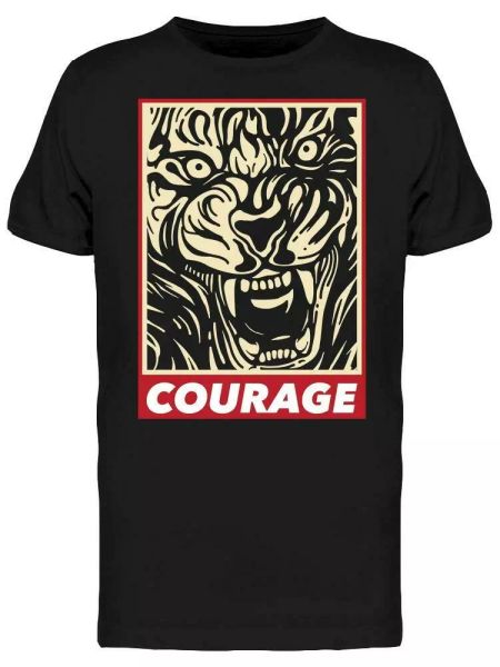 Courage Tee Men's -Image by Shutterstock, White;black