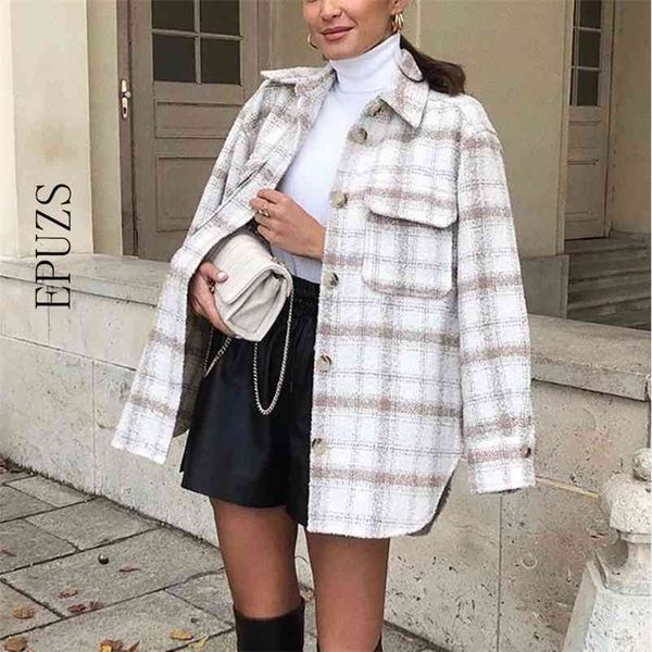 vintage loose tweed shirts women elegant long sleeve blouses streetwear oversize clothing korean 210521, White
vintage loose tweed shirts women elegant long sleeve blouses streetwear oversize clothing korean 210521, White