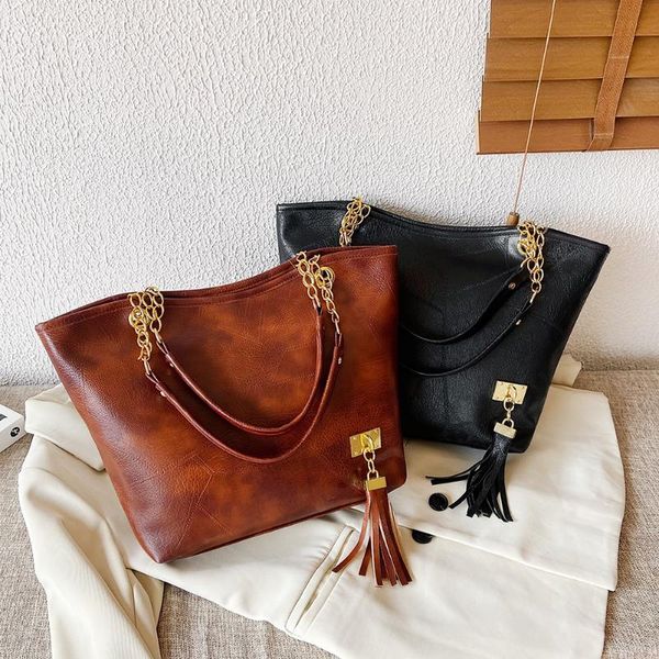 evening bags fashion pure color pu leather shoulder shopping bag casual ladies chain women's tassel large capacity tote handbags
evening bags fashion pure color pu leather shoulder shopping bag casual ladies chain women's tassel large capacity tote handbags