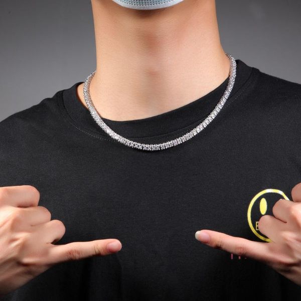 bangle jewelry 4mm zircon row tennis chain necklace men's simple metal style hip hop, Black
bangle jewelry 4mm zircon row tennis chain necklace men's simple metal style hip hop, Black