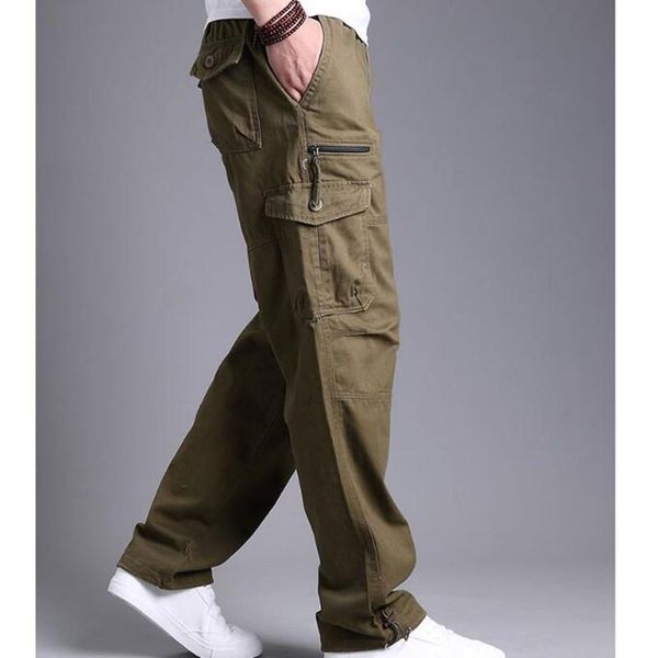 men's pants cargo pure cotton casual multi pockets camouflage men outwear straight tall waist trousers, Black
men's pants cargo pure cotton casual multi pockets camouflage men outwear straight tall waist trousers, Black