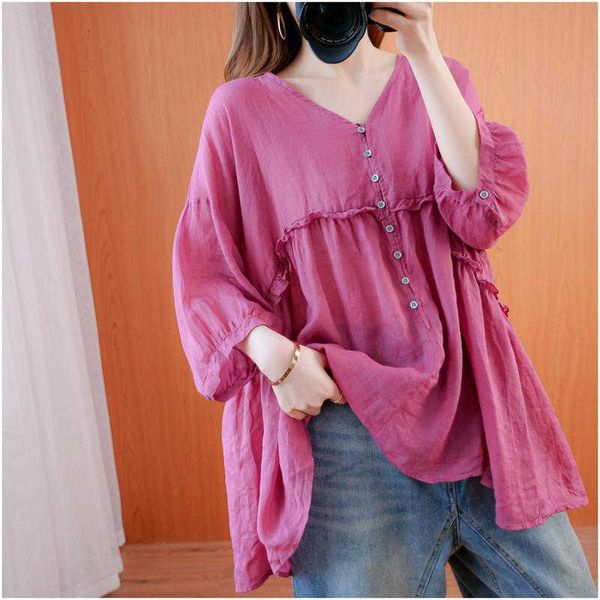 women's blouses & shirts spring summer arts style women loose v-neck all-matched casual half sleeve cotton linen 9s8w, White
women's blouses & shirts spring summer arts style women loose v-neck all-matched casual half sleeve cotton linen 9s8w, White