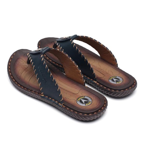 slippers 2021 fashion man non-slip genuine leather outside summer flip flops beach manual suture men shoes zapatos hombre, Black
slippers 2021 fashion man non-slip genuine leather outside summer flip flops beach manual suture men shoes zapatos hombre, Black