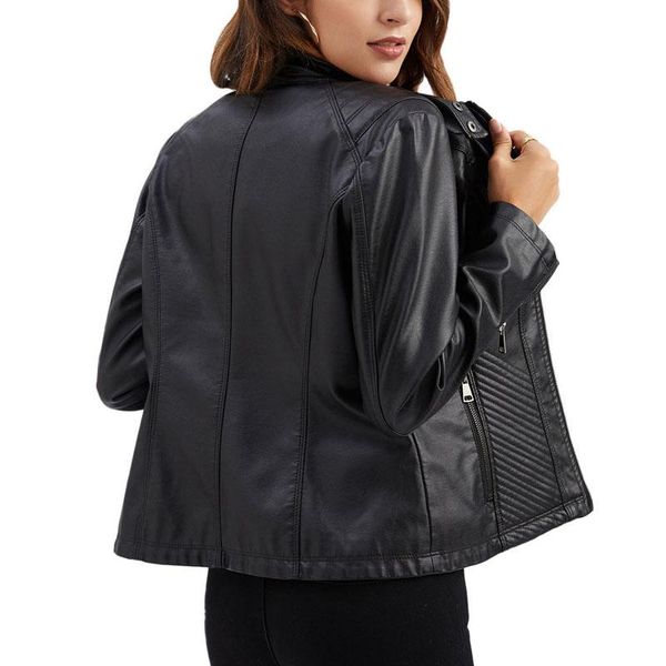 women's leather & faux spring autumn pu jacket women leisure female simple outerwear thin long sleeved slim motorcycle short coat s~3xl, Black
women's leather & faux spring autumn pu jacket women leisure female simple outerwear thin long sleeved slim motorcycle short coat s~3xl, Black