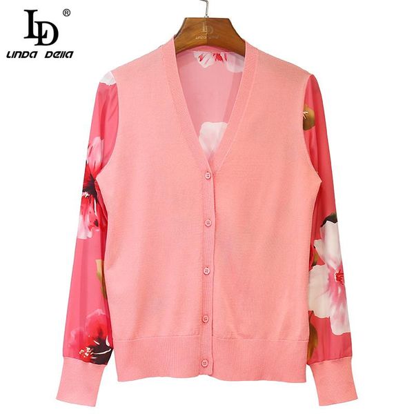 women's knits & tees ld linda della 2021 summer fashion knitting pink blouses women silk long sleeve splice floral print cardigan shirt, White
women's knits & tees ld linda della 2021 summer fashion knitting pink blouses women silk long sleeve splice floral print cardigan shirt, White