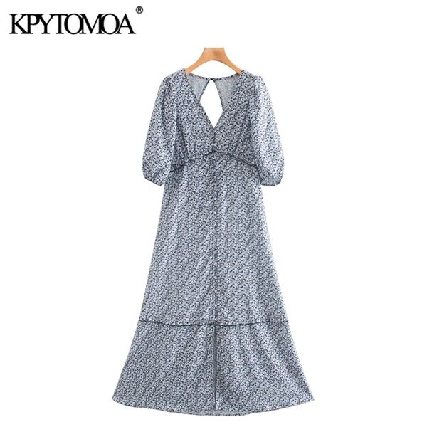women chic fashion floral print ruffled midi dress vintage backless puff sleeve slit female dresses vestidos 210420, Black;gray
women chic fashion floral print ruffled midi dress vintage backless puff sleeve slit female dresses vestidos 210420, Black;gray
