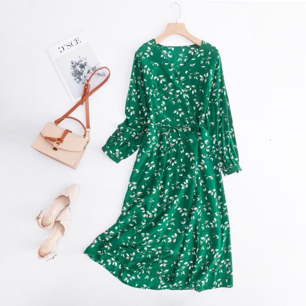 dress women's 100% pure silk v neck sleeve two layers green leaves printed long wrap dress l xl jn414, Black;gray
dress women's 100% pure silk v neck sleeve two layers green leaves printed long wrap dress l xl jn414, Black;gray