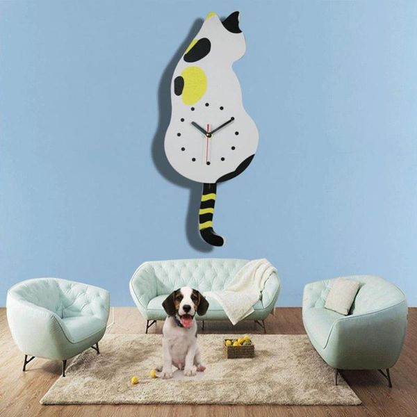 wristwatches creative large wall clocks acrylic mute watches shake tail cute cat clock for livingroom, Slivery;brown
wristwatches creative large wall clocks acrylic mute watches shake tail cute cat clock for livingroom, Slivery;brown