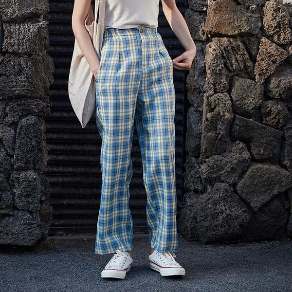 women's pants & capris zoki cotton women plaid loose high waist bf blue ladies ankle-length casual vintage spring pocket straight, Black;white
women's pants & capris zoki cotton women plaid loose high waist bf blue ladies ankle-length casual vintage spring pocket straight, Black;white