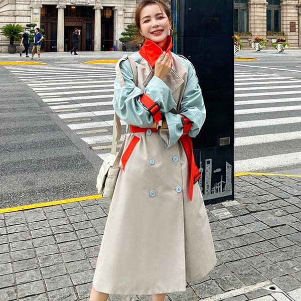 women's trench coats fad windbreaker female design stitching color mid-length spring autumn casual womens coat korean clothes abrigos, Tan;black
women's trench coats fad windbreaker female design stitching color mid-length spring autumn casual womens coat korean clothes abrigos, Tan;black