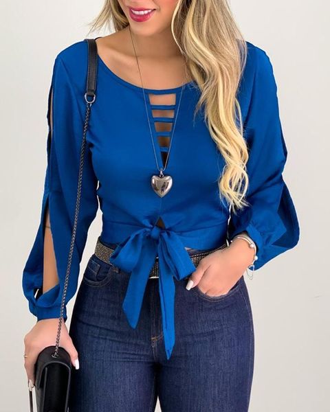 women's blouses & shirts 2021 women fashion elegant casual hollow out long sleeve blouse shirt woman solid bow design tie front cut top, White
women's blouses & shirts 2021 women fashion elegant casual hollow out long sleeve blouse shirt woman solid bow design tie front cut top, White