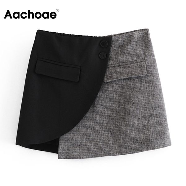 aachoae summer chic patchwork skirt women elegant office a line skirts button pocket stylish mini skirt bottoms ropa mujer 210413, Black
aachoae summer chic patchwork skirt women elegant office a line skirts button pocket stylish mini skirt bottoms ropa mujer 210413, Black