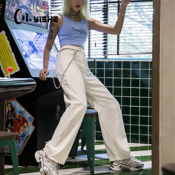 cnyishe high waist with chain jeans spring women trousers fashion high street outfits chic hole women loose straight pants 210419, Black;white
cnyishe high waist with chain jeans spring women trousers fashion high street outfits chic hole women loose straight pants 210419, Black;white