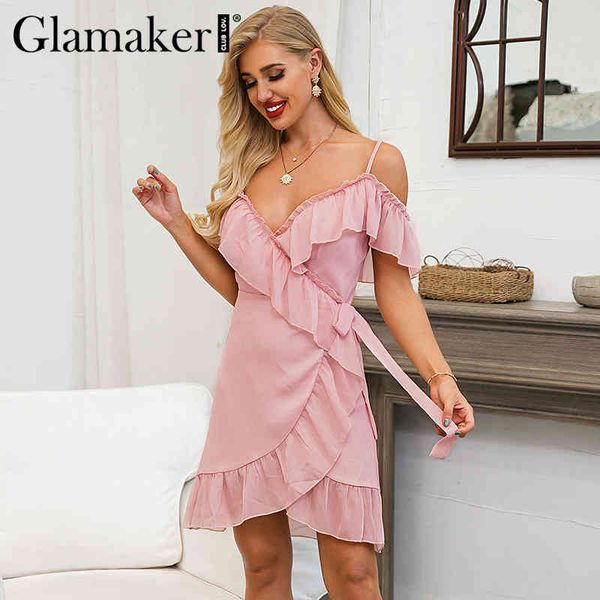 glamaker pink ruffle cold shoulder wrap dress women summer style backless short party dress fashion chic ladies club dress 210414, Black;gray
glamaker pink ruffle cold shoulder wrap dress women summer style backless short party dress fashion chic ladies club dress 210414, Black;gray